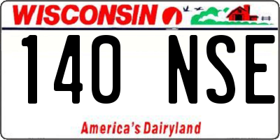 WI license plate 140NSE