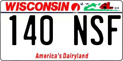 WI license plate 140NSF