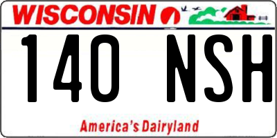 WI license plate 140NSH