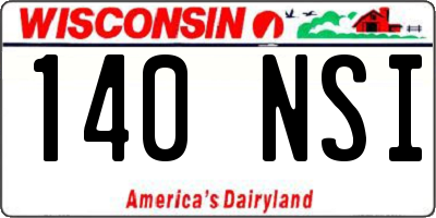 WI license plate 140NSI