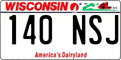 WI license plate 140NSJ