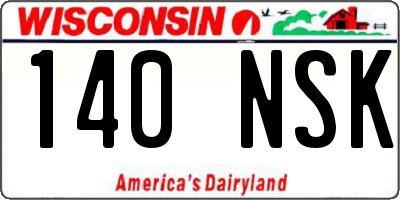 WI license plate 140NSK