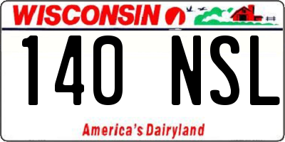 WI license plate 140NSL