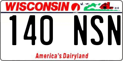 WI license plate 140NSN