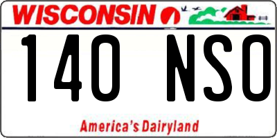 WI license plate 140NSO
