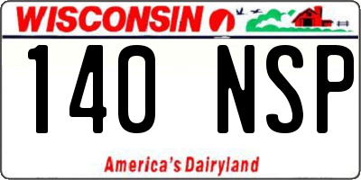 WI license plate 140NSP