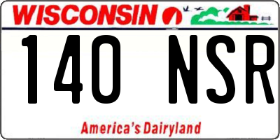 WI license plate 140NSR
