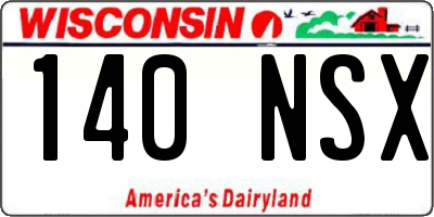 WI license plate 140NSX