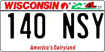 WI license plate 140NSY