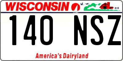 WI license plate 140NSZ