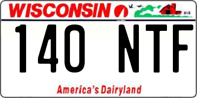 WI license plate 140NTF