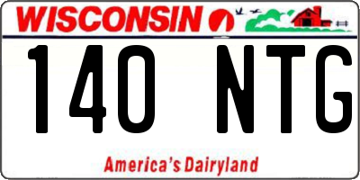 WI license plate 140NTG