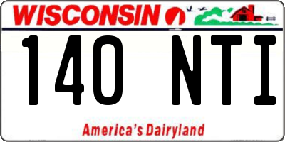 WI license plate 140NTI