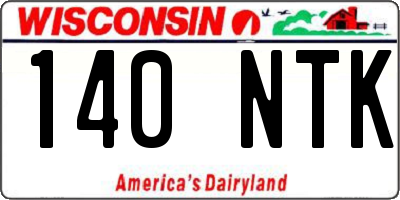 WI license plate 140NTK