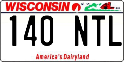 WI license plate 140NTL