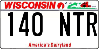 WI license plate 140NTR