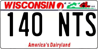 WI license plate 140NTS
