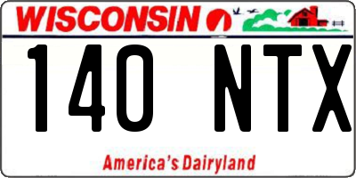 WI license plate 140NTX