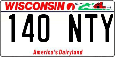 WI license plate 140NTY