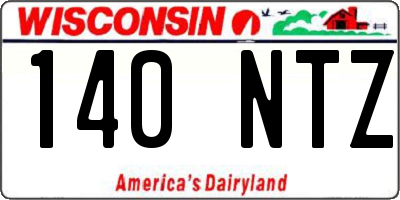WI license plate 140NTZ