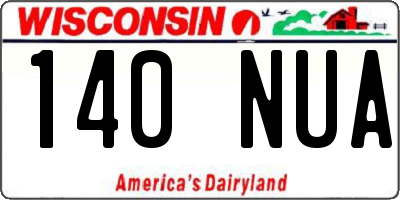 WI license plate 140NUA
