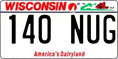 WI license plate 140NUG