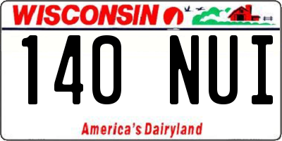 WI license plate 140NUI