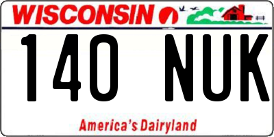 WI license plate 140NUK