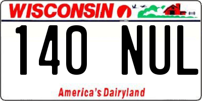 WI license plate 140NUL