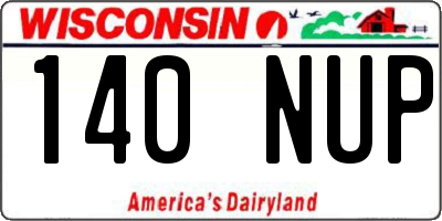 WI license plate 140NUP