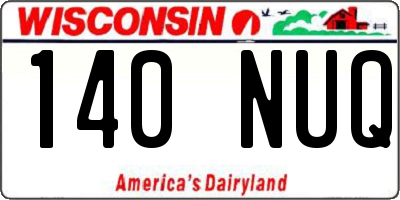 WI license plate 140NUQ