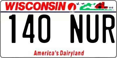 WI license plate 140NUR