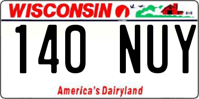 WI license plate 140NUY
