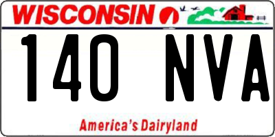WI license plate 140NVA