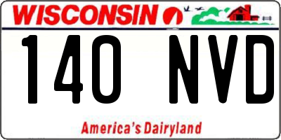 WI license plate 140NVD