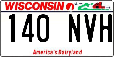 WI license plate 140NVH