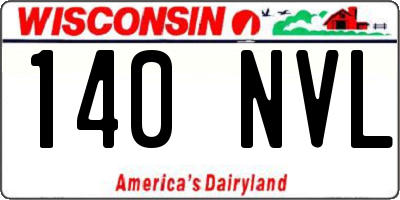 WI license plate 140NVL