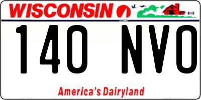 WI license plate 140NVO