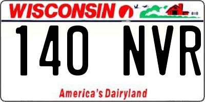 WI license plate 140NVR