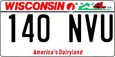 WI license plate 140NVU