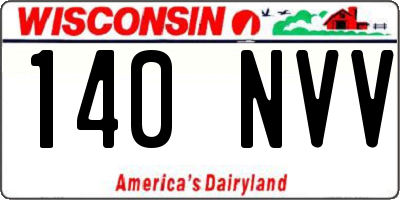 WI license plate 140NVV