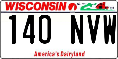 WI license plate 140NVW