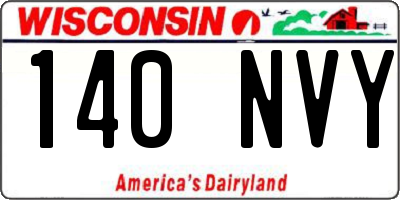 WI license plate 140NVY
