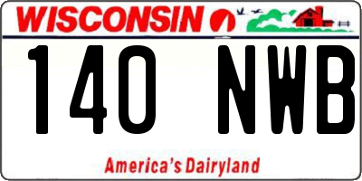WI license plate 140NWB