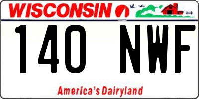 WI license plate 140NWF
