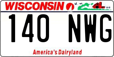 WI license plate 140NWG