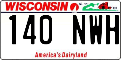 WI license plate 140NWH