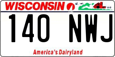 WI license plate 140NWJ
