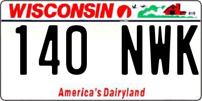 WI license plate 140NWK