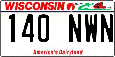 WI license plate 140NWN